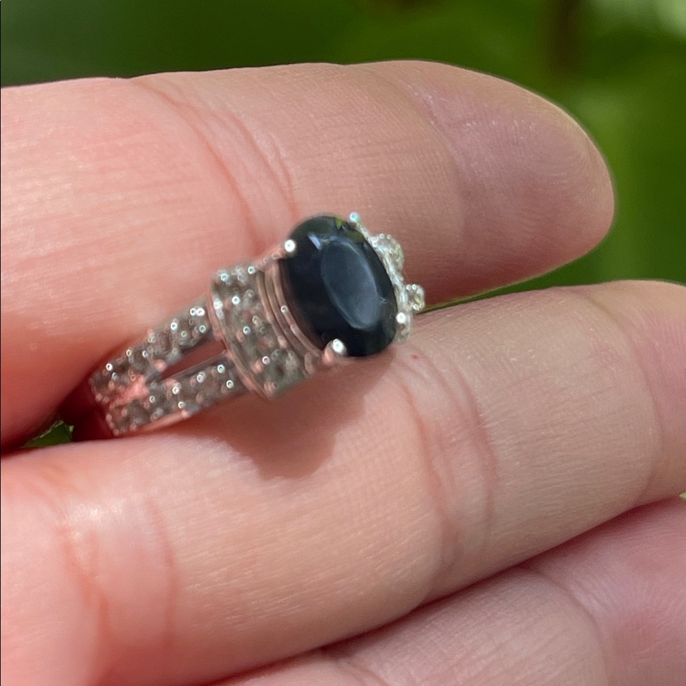NWT Genuine Natural Blue Sapphire 1.40ct & White Topaz .14 Gemstone 925 Silver 7 - Picture 5 of 13